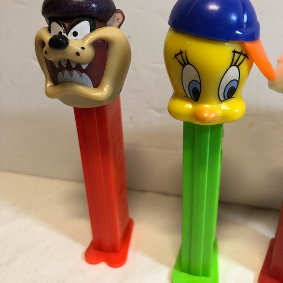 Looney Tunes Pez Dispensers Tweety Sylvester Taz red brown made in Slovenia 90s - Picture 3 of 10